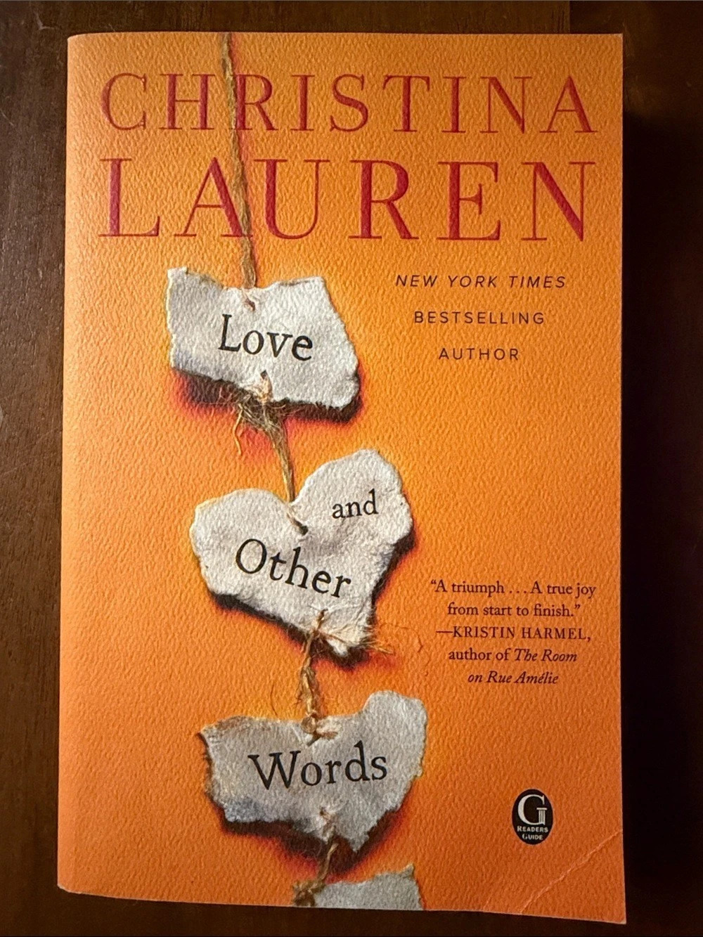 Love and Other Words Paperback Novel Orange